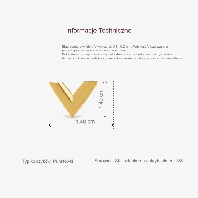 Verve złoty komplet biżuterii ze stali szlachetnej KMs1J