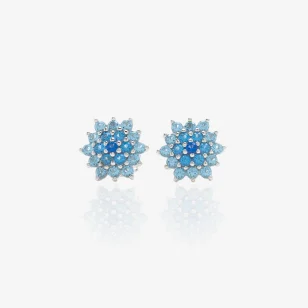 Wyjątkowe kolczyki srebrne kwiat lotosu Azurille KOL29A1