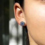 Wyjątkowe kolczyki srebrne kwiat lotosu Azurille KOL29G