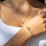 Złoty naszyjnik ze stali szlachetnej Verve LANs1 F