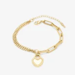 Romantyczna pozłacana bransoletka ze stali LoveNelle BRs3A