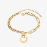 Romantyczna pozłacana bransoletka ze stali LoveNelle BRs3D