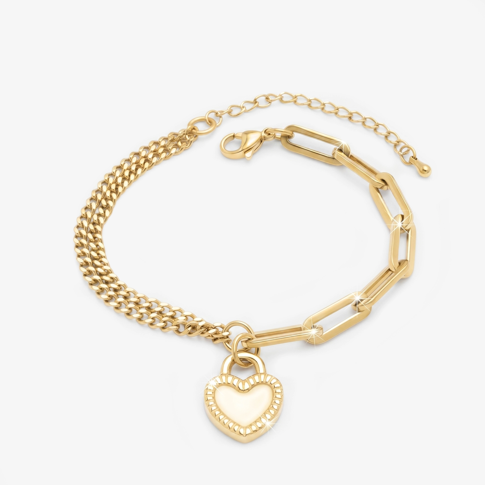 Romantyczna pozłacana bransoletka ze stali LoveNelle BRs3D